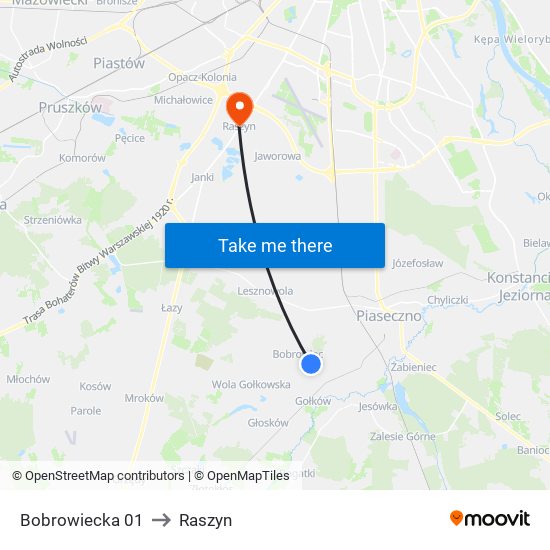 Bobrowiecka to Raszyn map