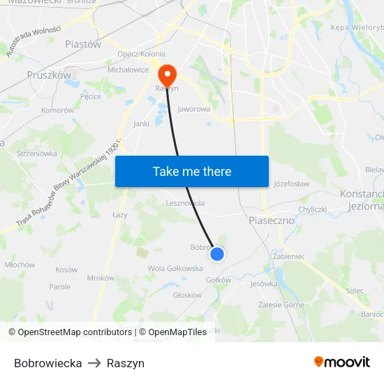 Bobrowiecka to Raszyn map