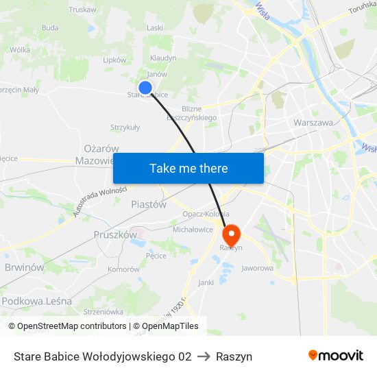 Stare Babice Wołodyjowskiego 02 to Raszyn map