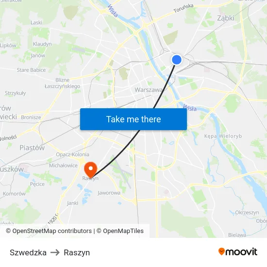 Szwedzka to Raszyn map
