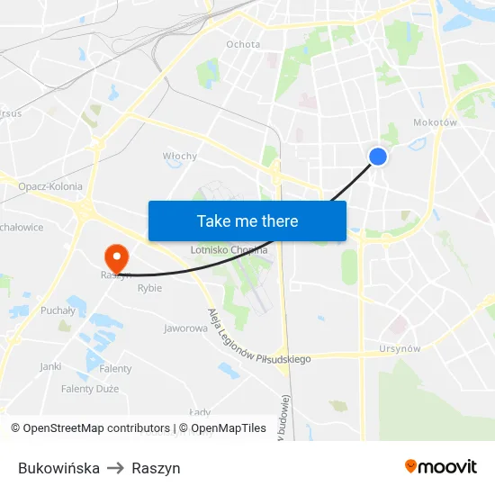 Bukowińska to Raszyn map