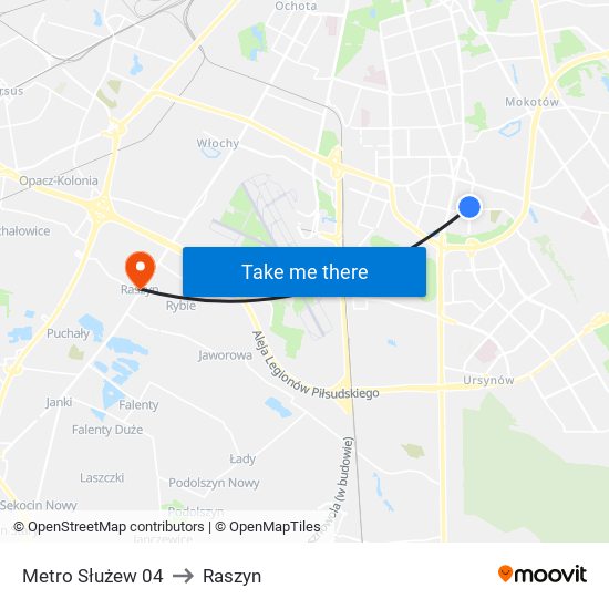 Metro Służew 04 to Raszyn map