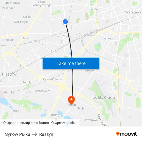 Synów Pułku to Raszyn map