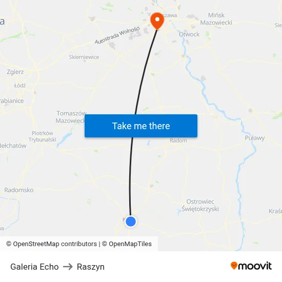 Galeria Echo to Raszyn map