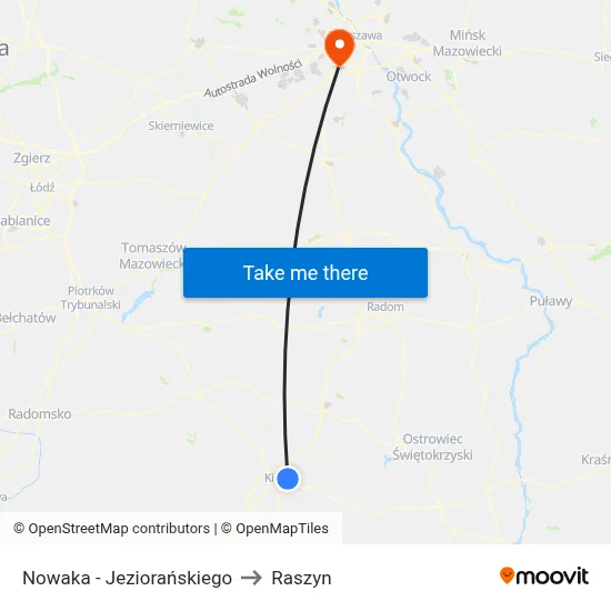 Nowaka - Jeziorańskiego to Raszyn map
