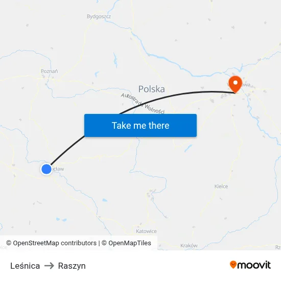 Leśnica to Raszyn map