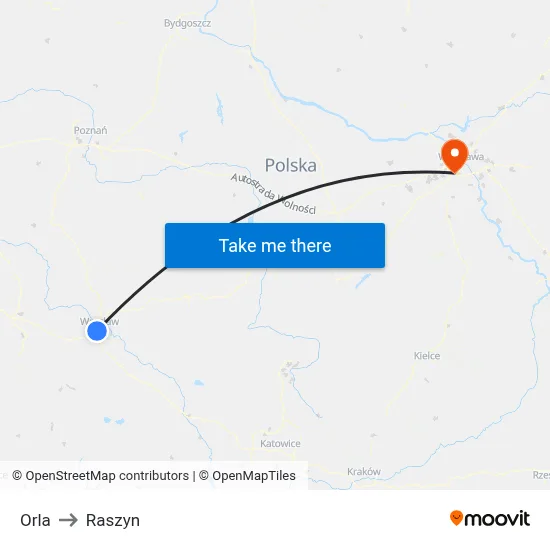 Orla to Raszyn map