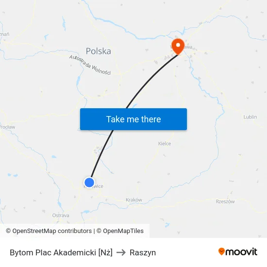 Bytom Plac Akademicki [Nż] to Raszyn map