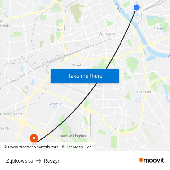 Ząbkowska to Raszyn map