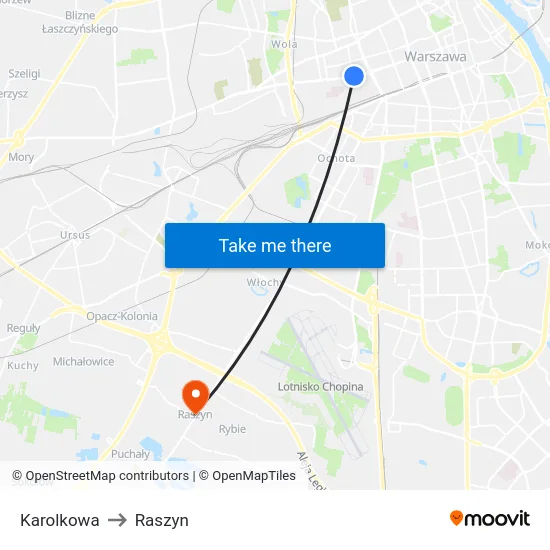 Karolkowa to Raszyn map