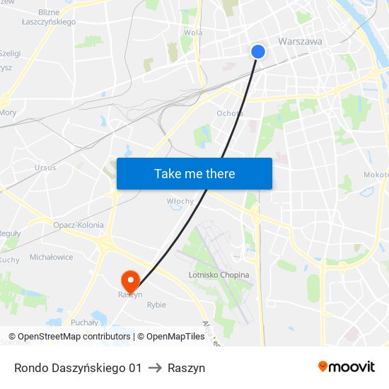 Rondo Daszyńskiego 01 to Raszyn map