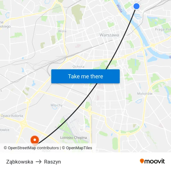 Ząbkowska to Raszyn map