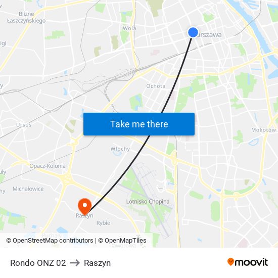 Rondo ONZ 02 to Raszyn map