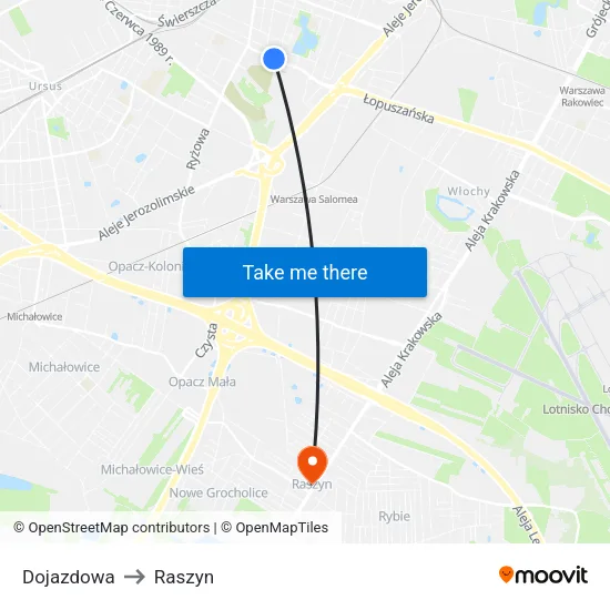 Dojazdowa to Raszyn map