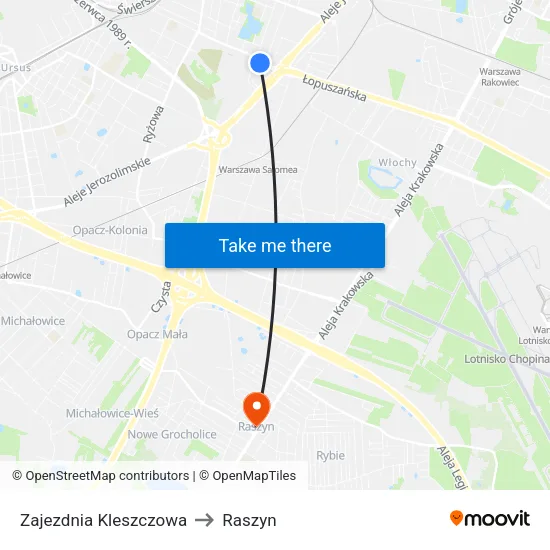Zajezdnia Kleszczowa to Raszyn map