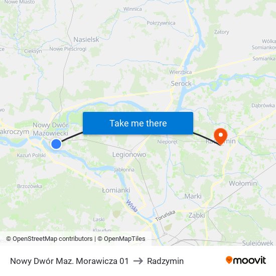 Nowy Dwór Maz. Morawicza 01 to Radzymin map