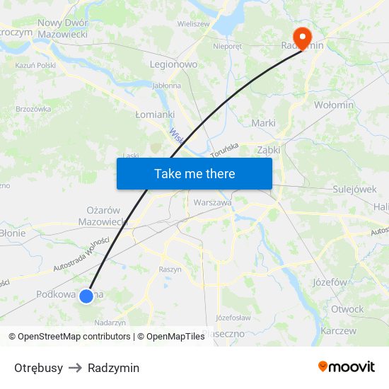 Otrębusy to Radzymin map