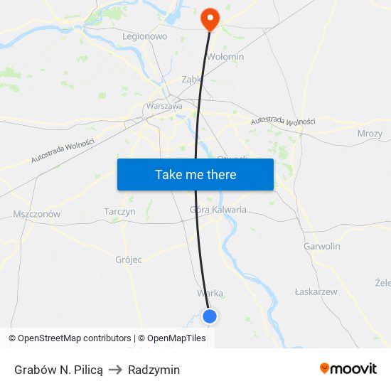 Grabów N. Pilicą to Radzymin map