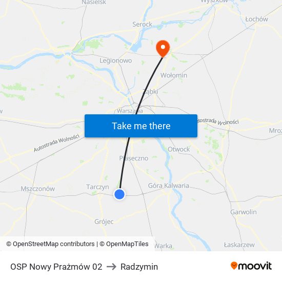 OSP Nowy Prażmów 02 to Radzymin map