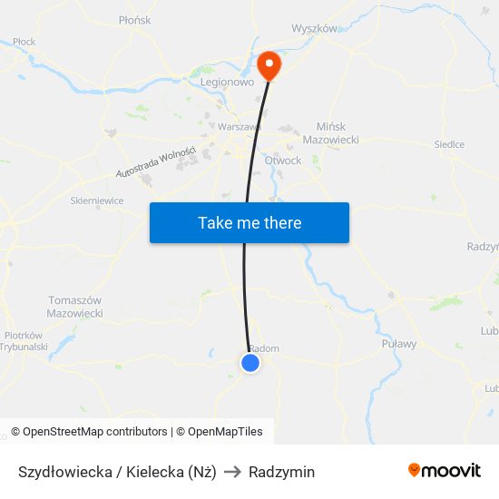 Szydłowiecka / Kielecka  (Nż) to Radzymin map