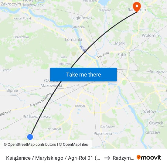 Książenice / Marylskiego / Agri-Rol 01 (Nż) to Radzymin map