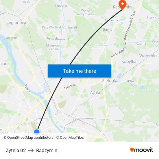 Żytnia 02 to Radzymin map