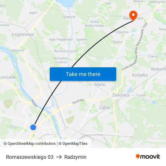 Romaszewskiego 03 to Radzymin map