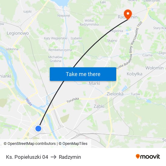 Ks. Popiełuszki 04 to Radzymin map