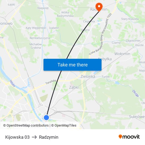 Kijowska 03 to Radzymin map