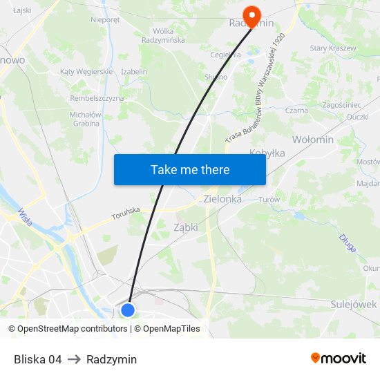 Bliska 04 to Radzymin map