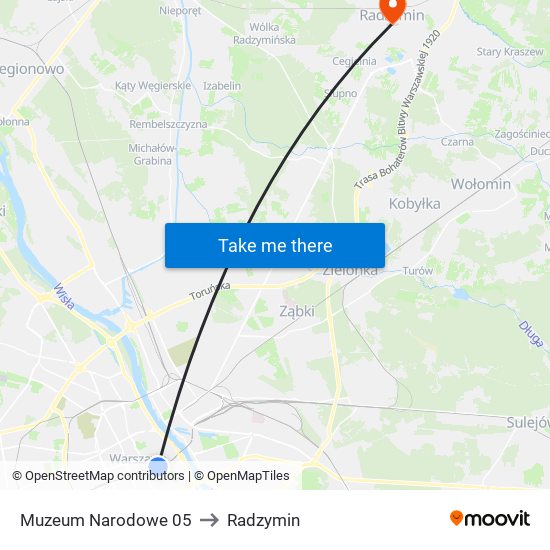 Muzeum Narodowe 05 to Radzymin map