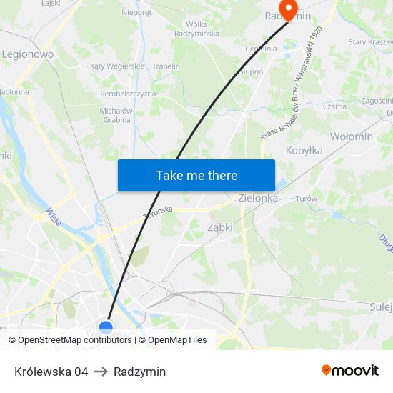 Królewska 04 to Radzymin map