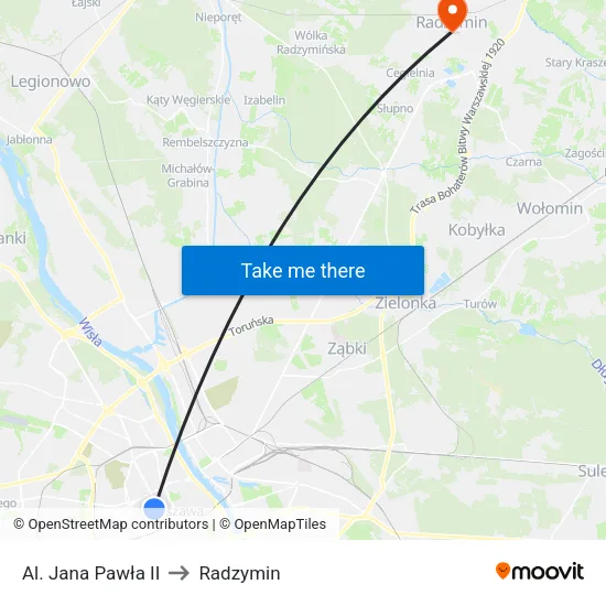 Al. Jana Pawła II to Radzymin map
