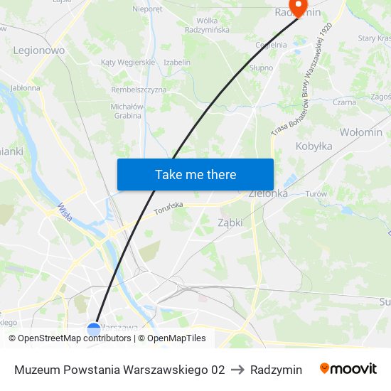 Muzeum Powstania Warszawskiego to Radzymin map