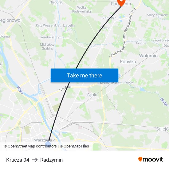 Krucza 04 to Radzymin map