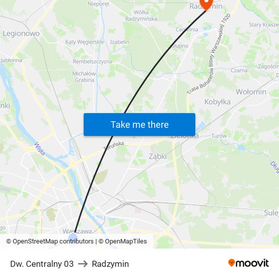 Dw. Centralny 03 to Radzymin map