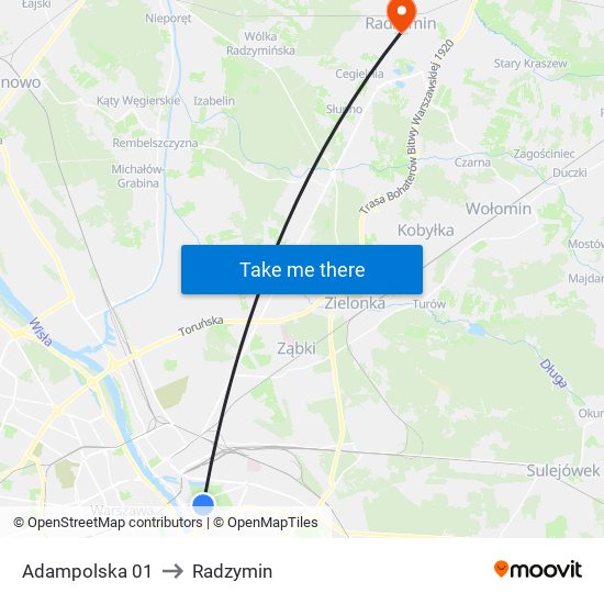 Adampolska 01 to Radzymin map