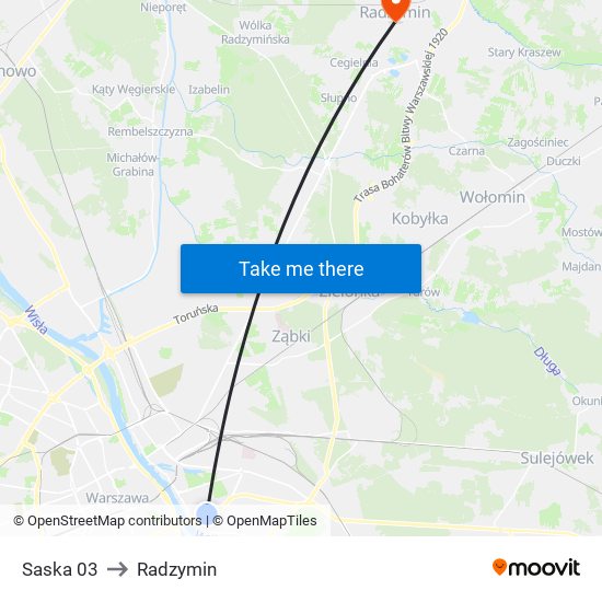 Saska 03 to Radzymin map