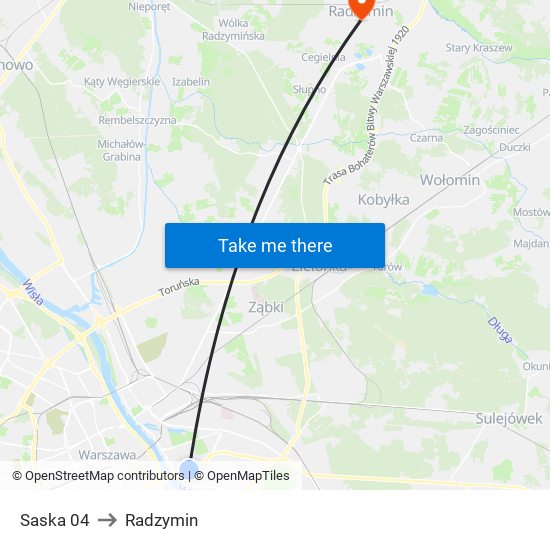 Saska 04 to Radzymin map