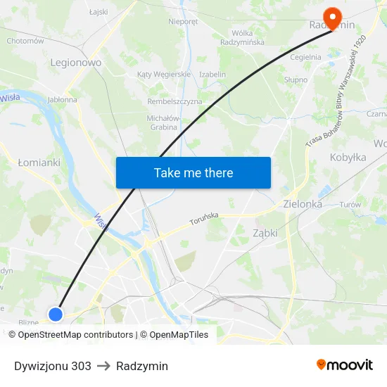 Dywizjonu 303 to Radzymin map
