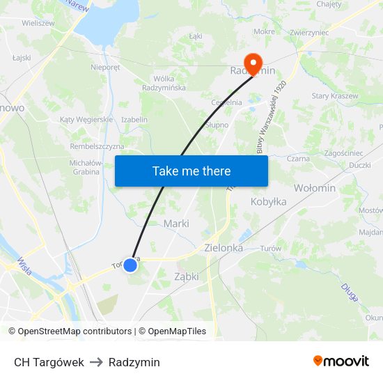 CH Targówek to Radzymin map