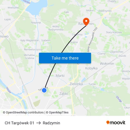 CH Targówek 01 to Radzymin map