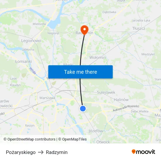 Pożaryskiego to Radzymin map
