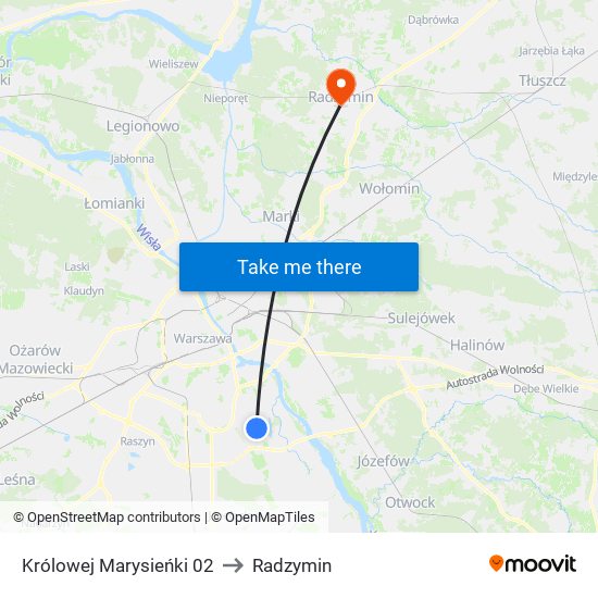 Królowej Marysieńki 02 to Radzymin map