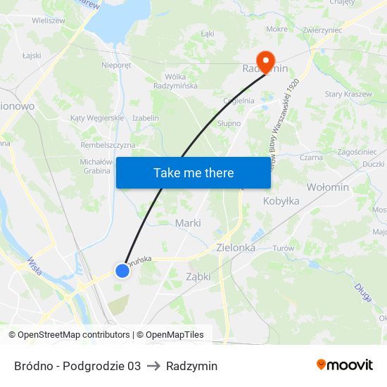 Bródno - Podgrodzie 03 to Radzymin map