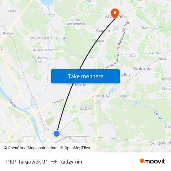 PKP Targówek 01 to Radzymin map