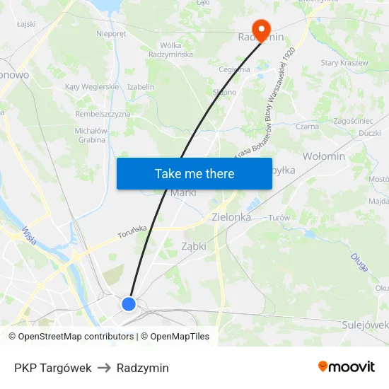 PKP Targówek to Radzymin map