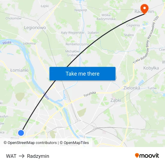 WAT to Radzymin map