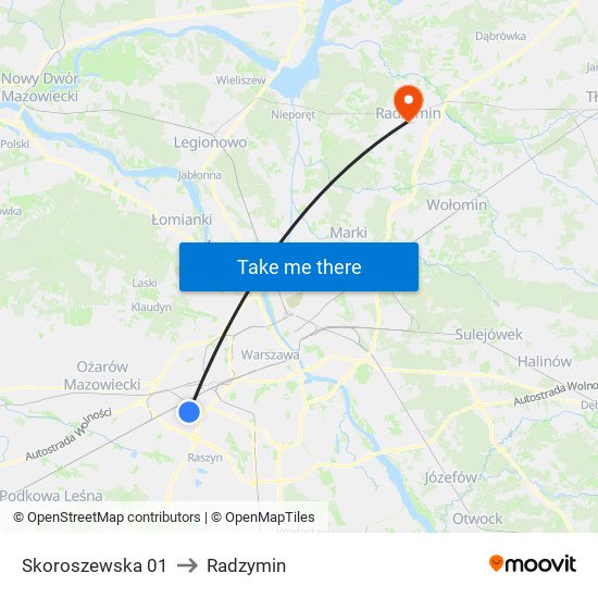 Skoroszewska 01 to Radzymin map