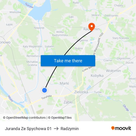 Juranda Ze Spychowa 01 to Radzymin map